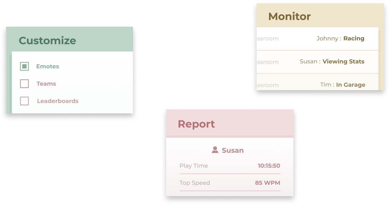 New Nitro Type teacher tools available through Clever